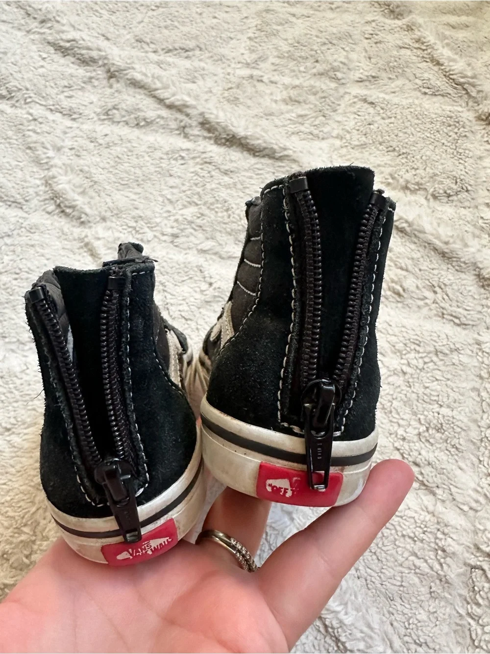 Vans | Black and White Toddler Sk8-Hi Zip Shoes | Size 9.0